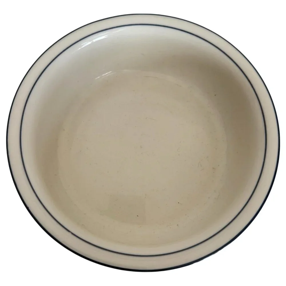 Lenox Chinastone Poppies On Blue Round Soup‎ Cereal Bowl 6.25” Made in USA VTG
